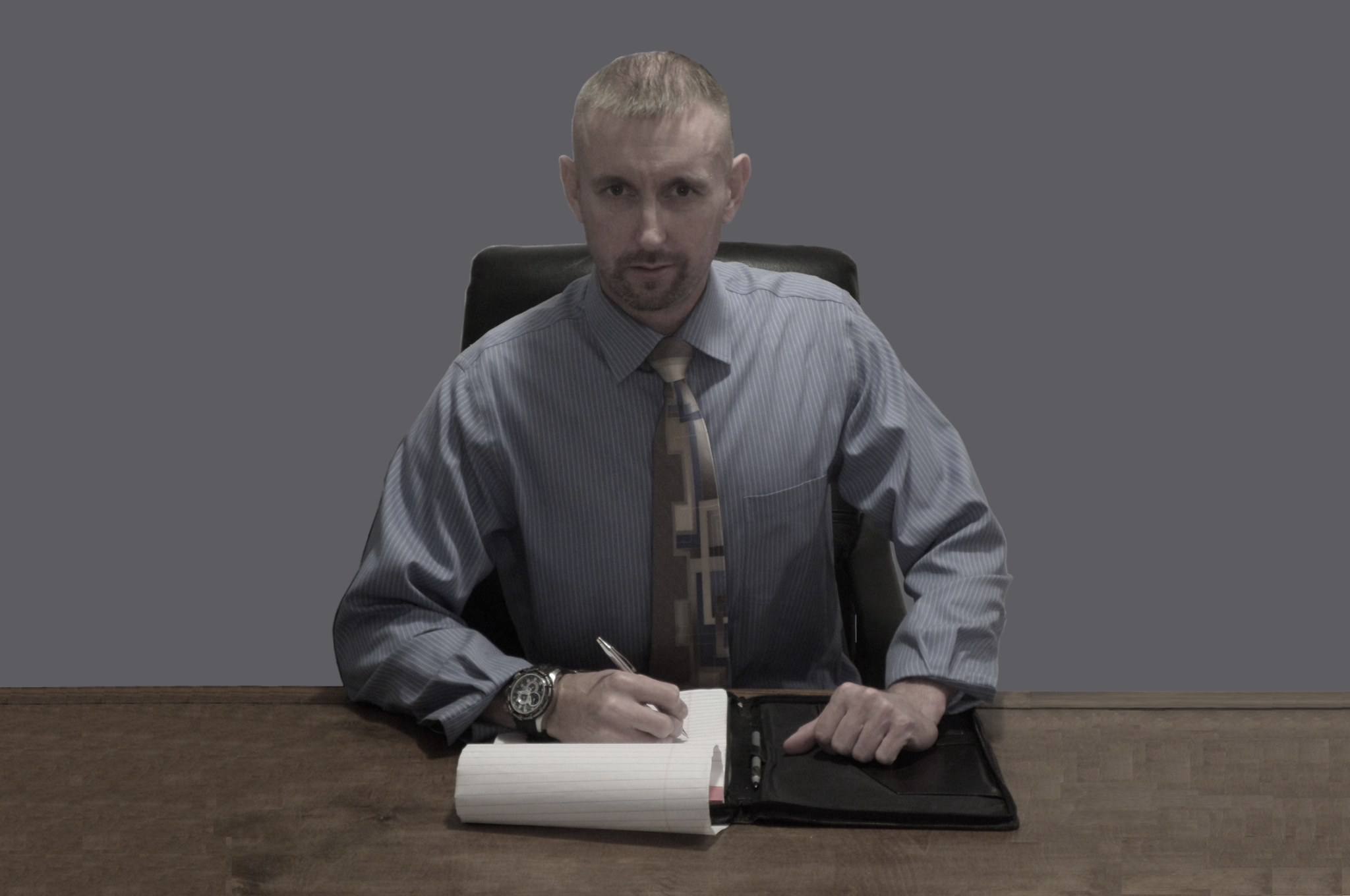 Chad Nestell seated at a desk